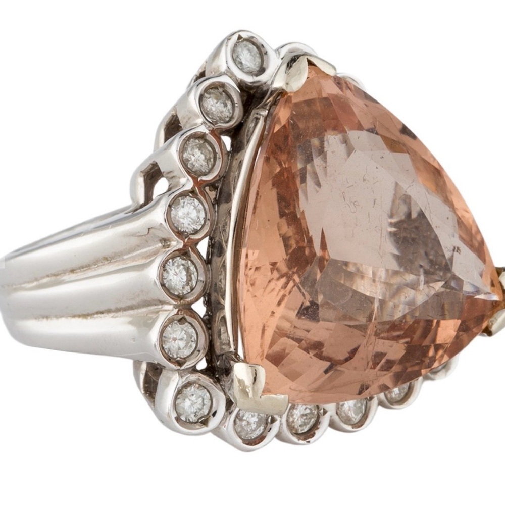 14k morganite and diamond cocktail ring